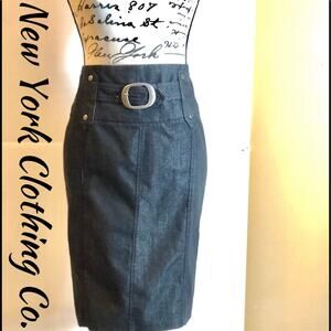 NY & Co Belted Jean Skirt. LIKE NEW. Size 10